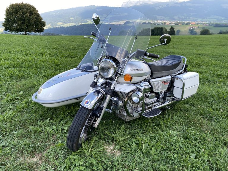 Détail de la commande de frein modifiée sur la Moto Guzzi VG 1000 I Convert